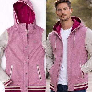 Empyre Stylish red and Beige Hooded VarsityJacket